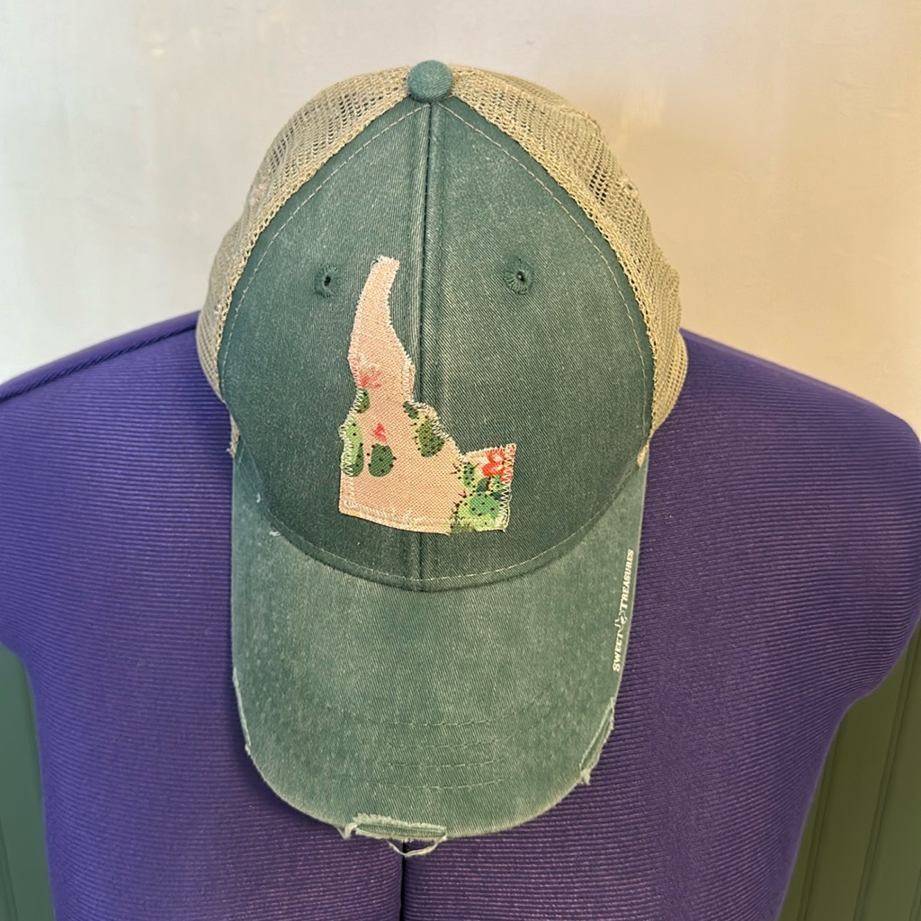 Idaho Idahome Green Tan Distressed Sweet Treasures Adjustable Snapback Hat